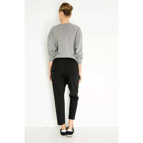 NEW! NIli Lotan 10 Slouchy Drawstring Delancy Wool Pants Paris Drop Crotch Black - Picture 4 of 13